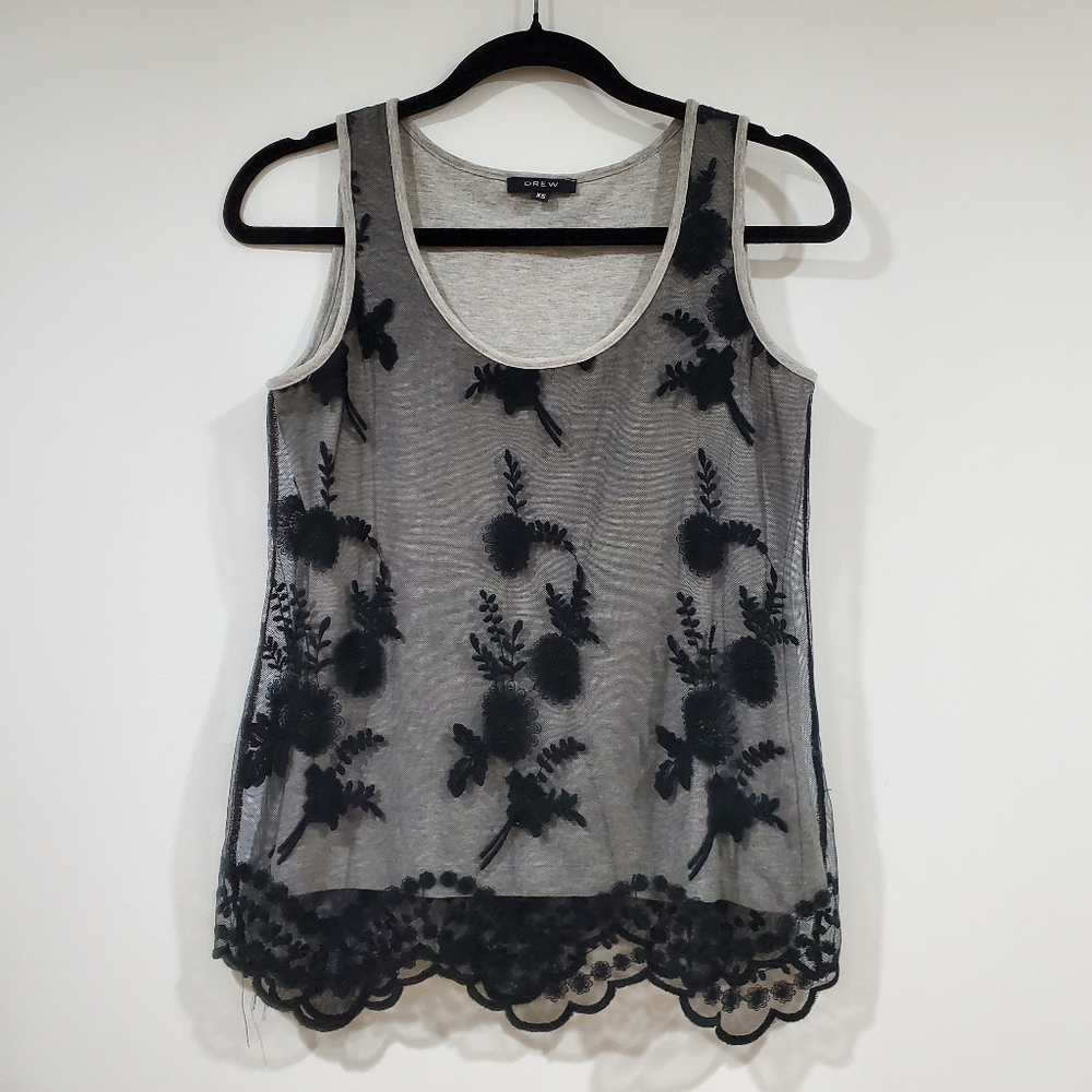 DREW Floral Mesh Sleeveless Top Women's Size XS